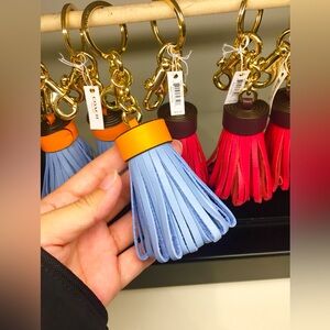 Last one! NWT —— Coach genuine leather color block Keychain Bag Charm